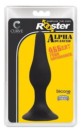 Rooster Alpha Advanced Black Silicone Anal Plug with Suction Cup Base Butt Plugs
